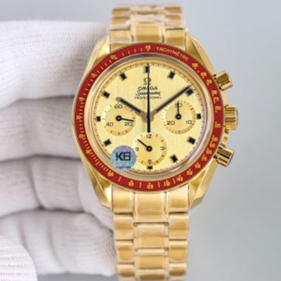 Swiss Made Yellow Gold Omega Speedmaster Moonwatch Copy Watch